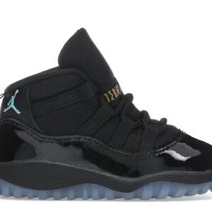 Jordan Kids Black and Blue Sneakers (gamma 11s)